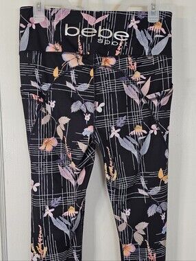 Bebe Floral Grid Leggings